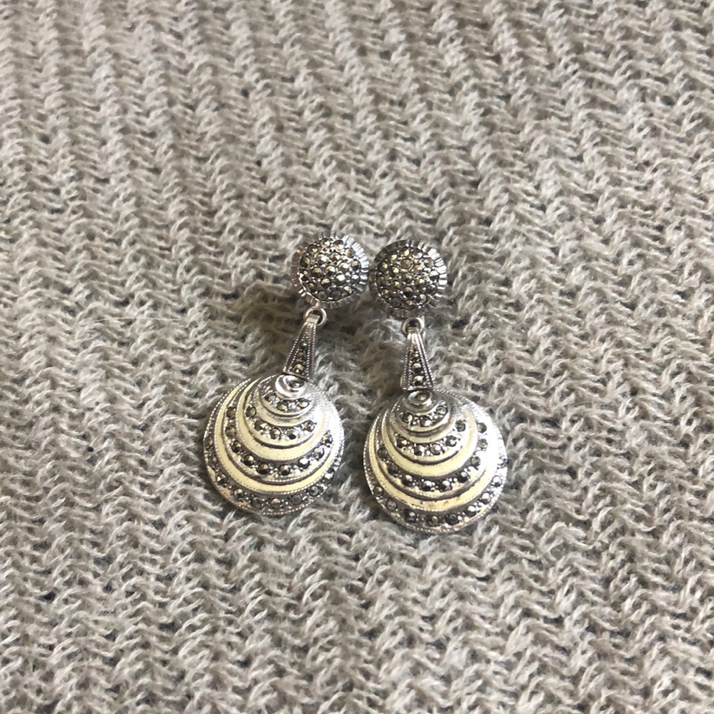 Sterling Silver Earrings with Marcasite Stones